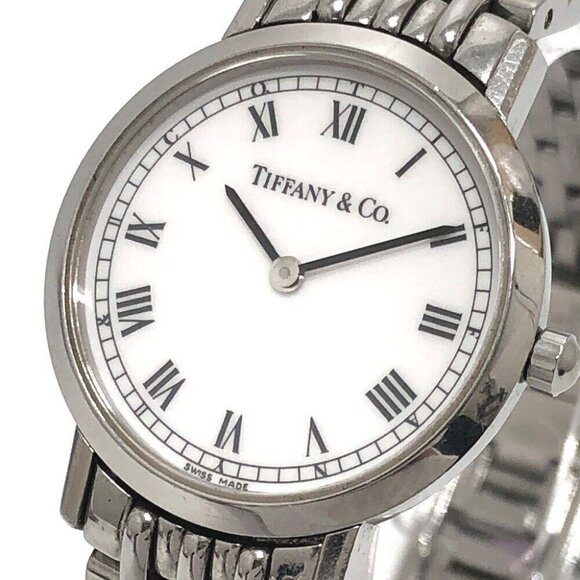 TIFFANY&Co. Ｍ1510 Classic Quartz Round 2 Hands Analog Wristwatch SS Silver main image 11